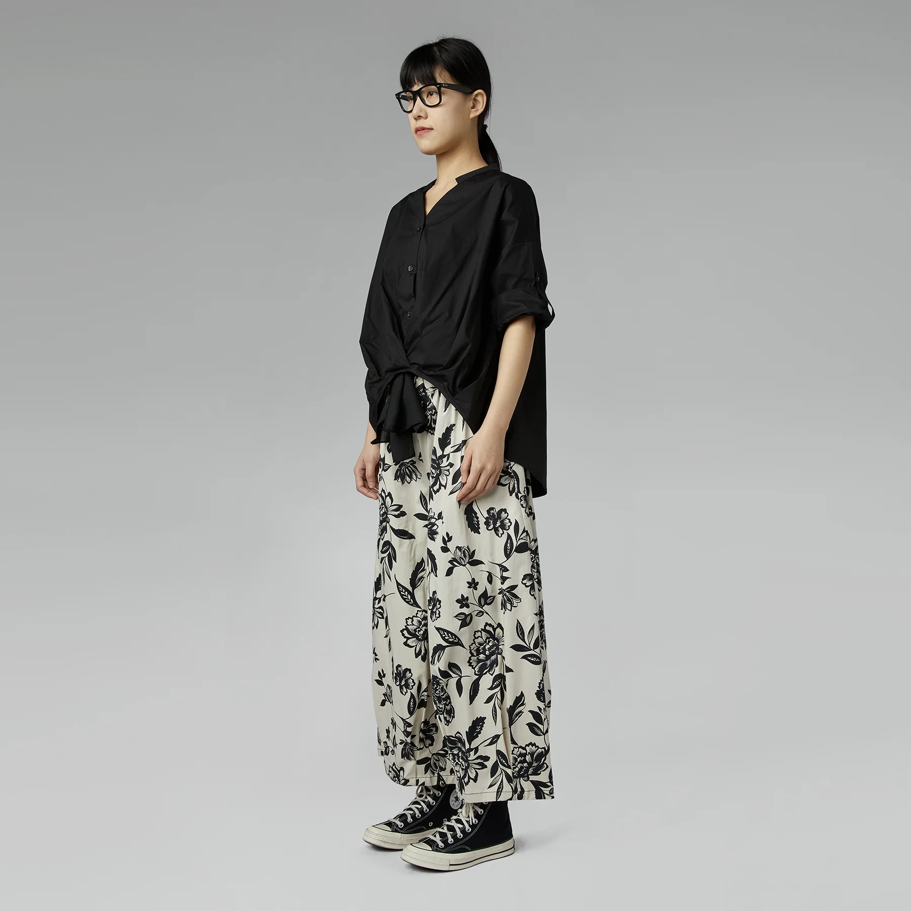 BLOUSE WITH LADDER NECKLINE BLACK - Image 3