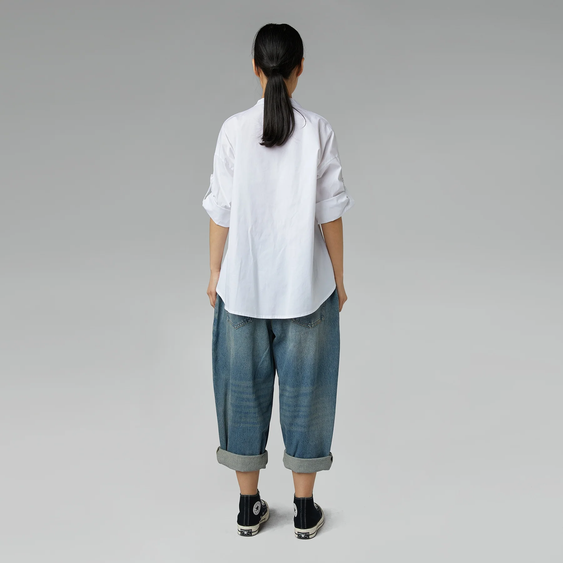 BLOUSE WITH LADDER NECKLINE WHITE - Image 4
