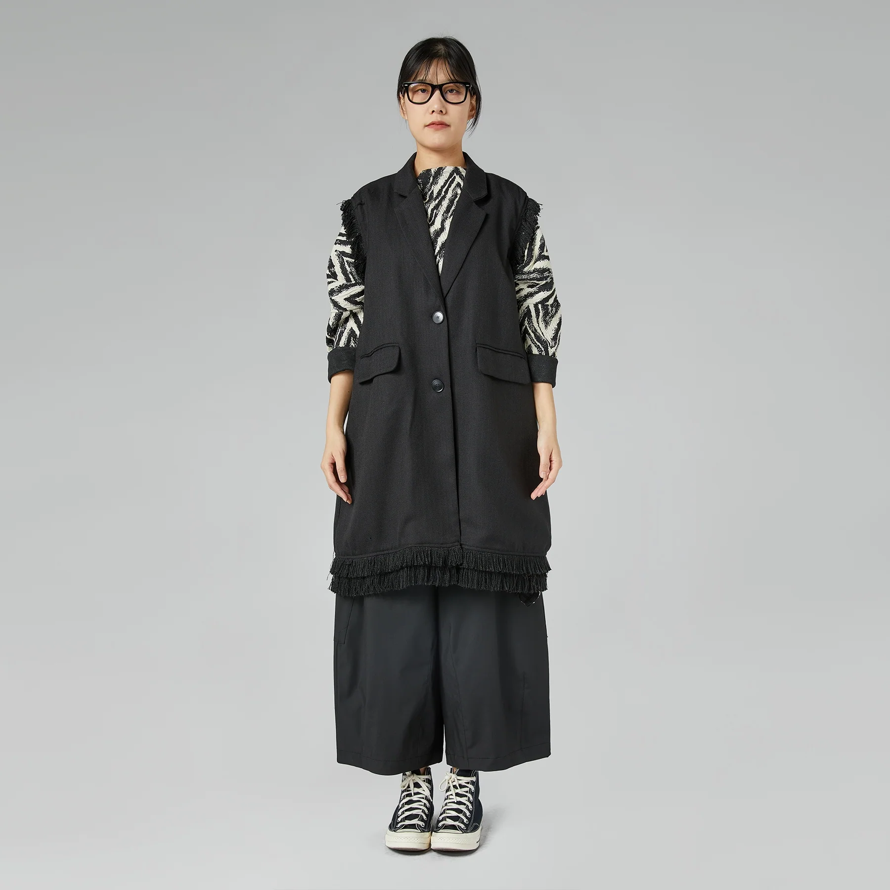 WIDE TROUSERS WITH POCKETS GRAY - Image 6