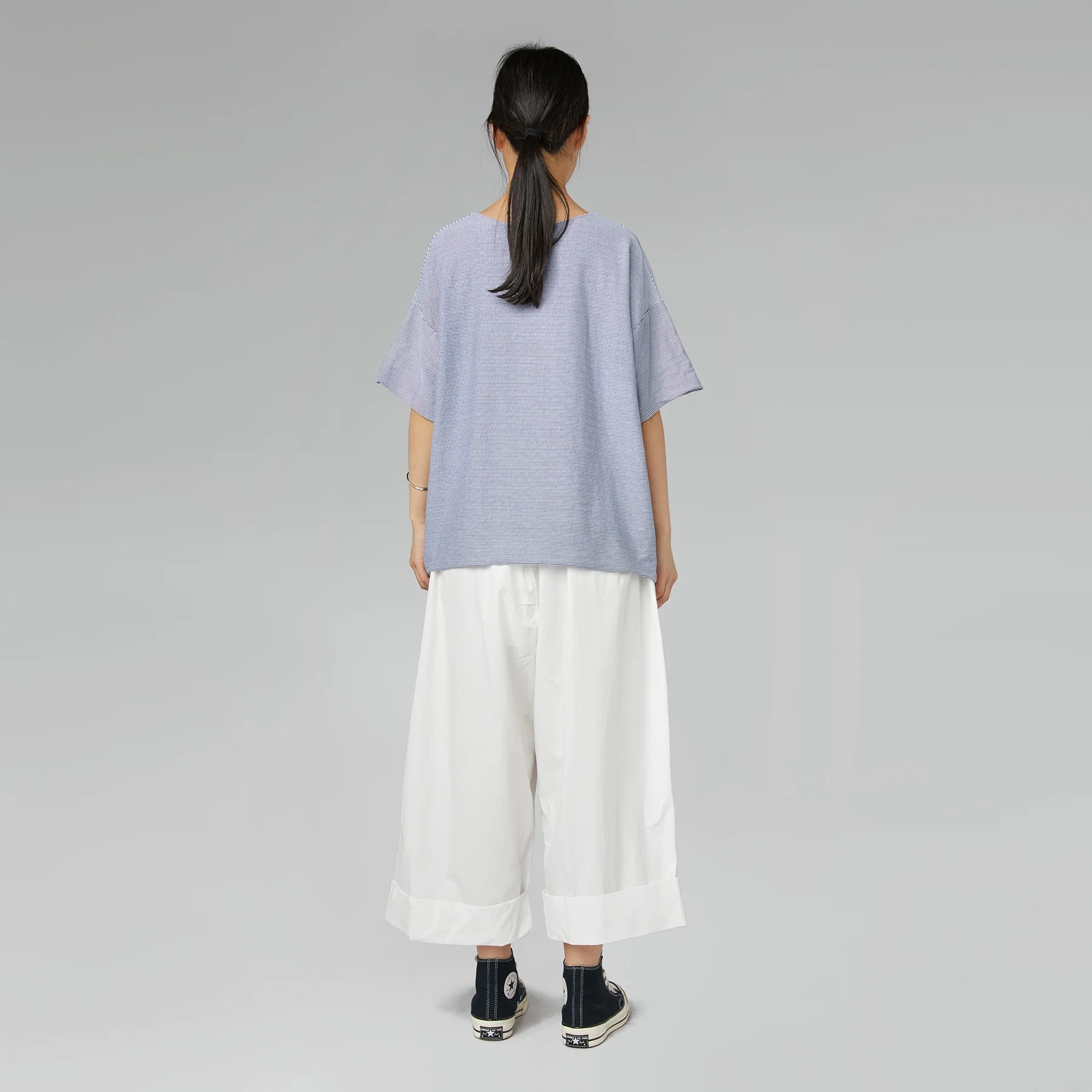 COTTON T-SHIRT IN THIN STRIPES FABRIC - Image 5