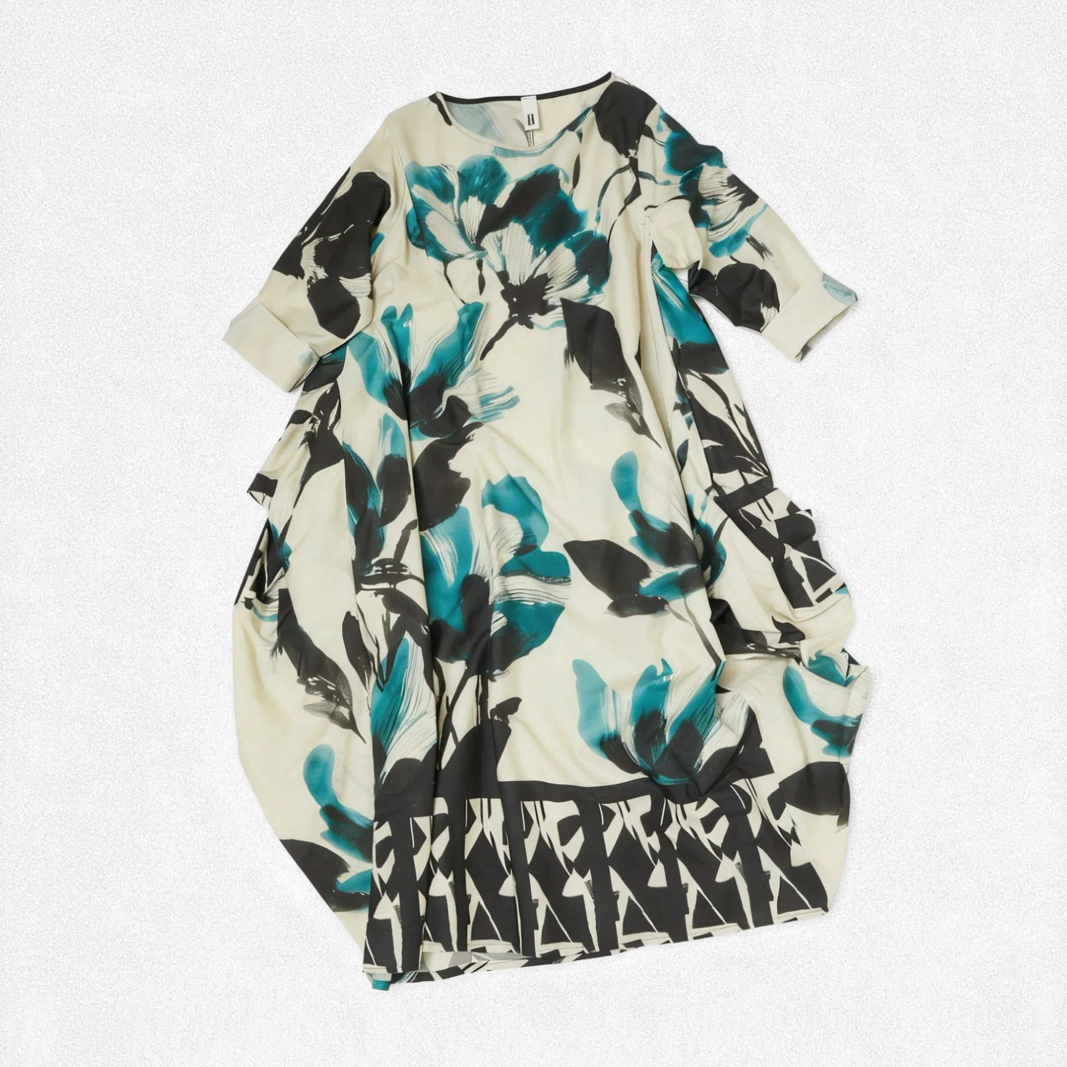 FLOREAL PRINT DRESS AQUA