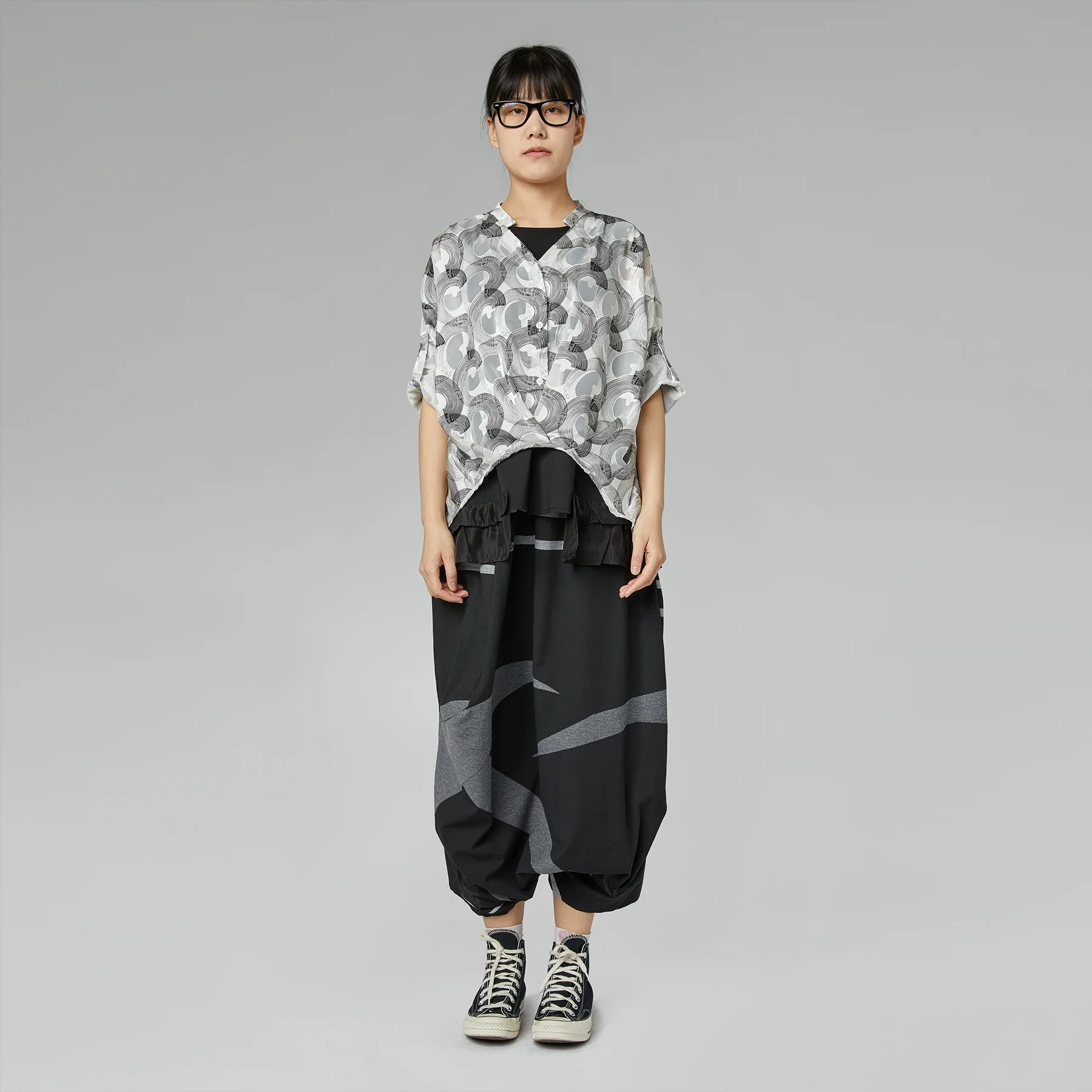 GEOMETRIC PATTERN PANTSKIRT - Image 5