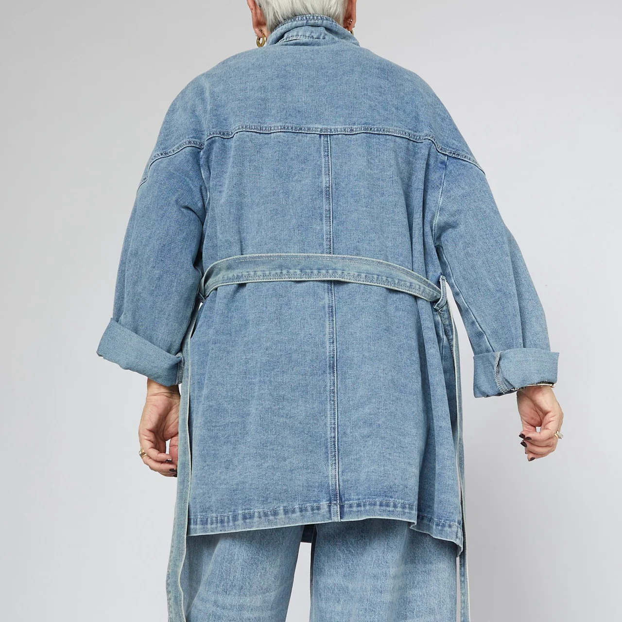 DENIM JACKET WITH BELT - Image 7