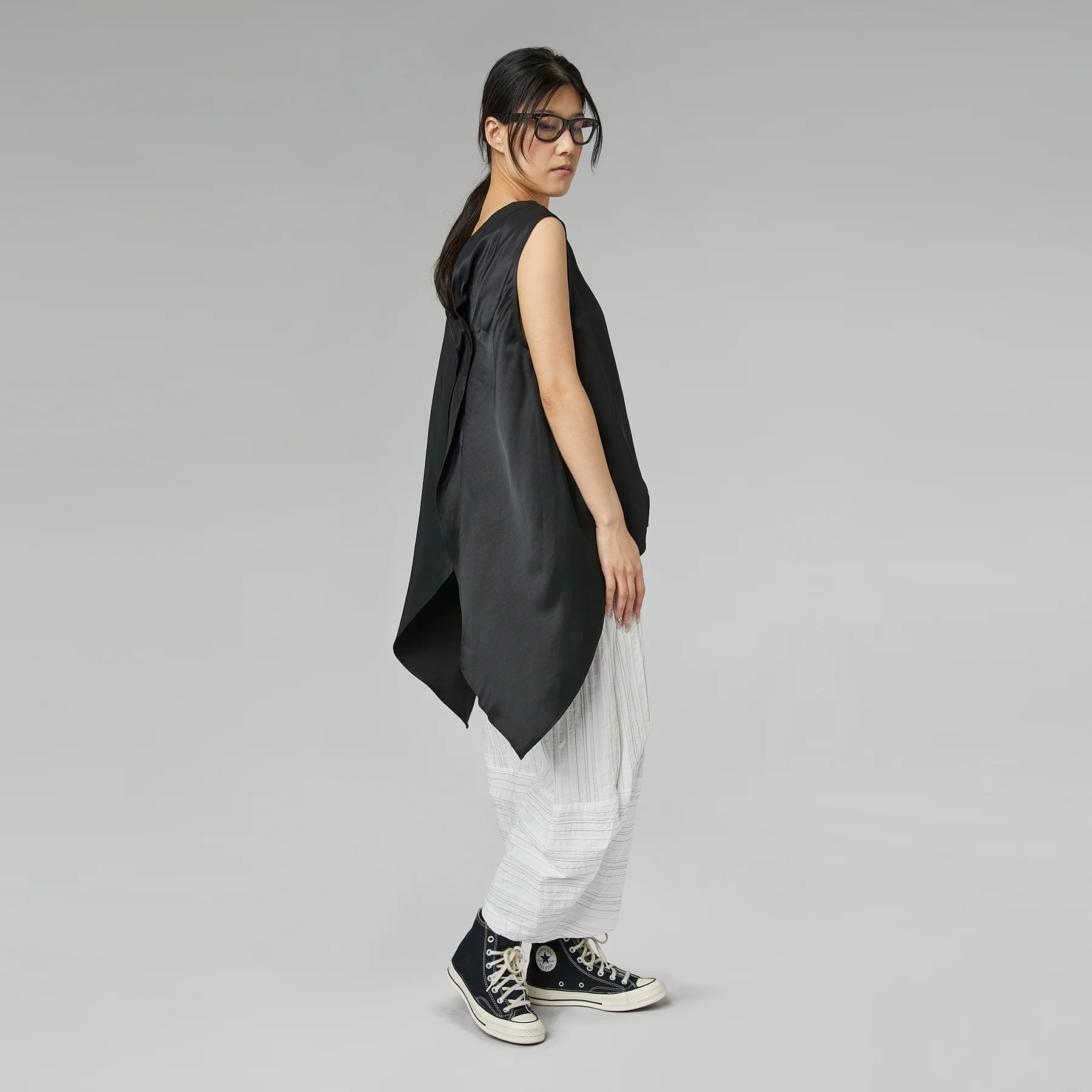 VISCOSE-LINEN SATIN SHELL TOP - Image 4