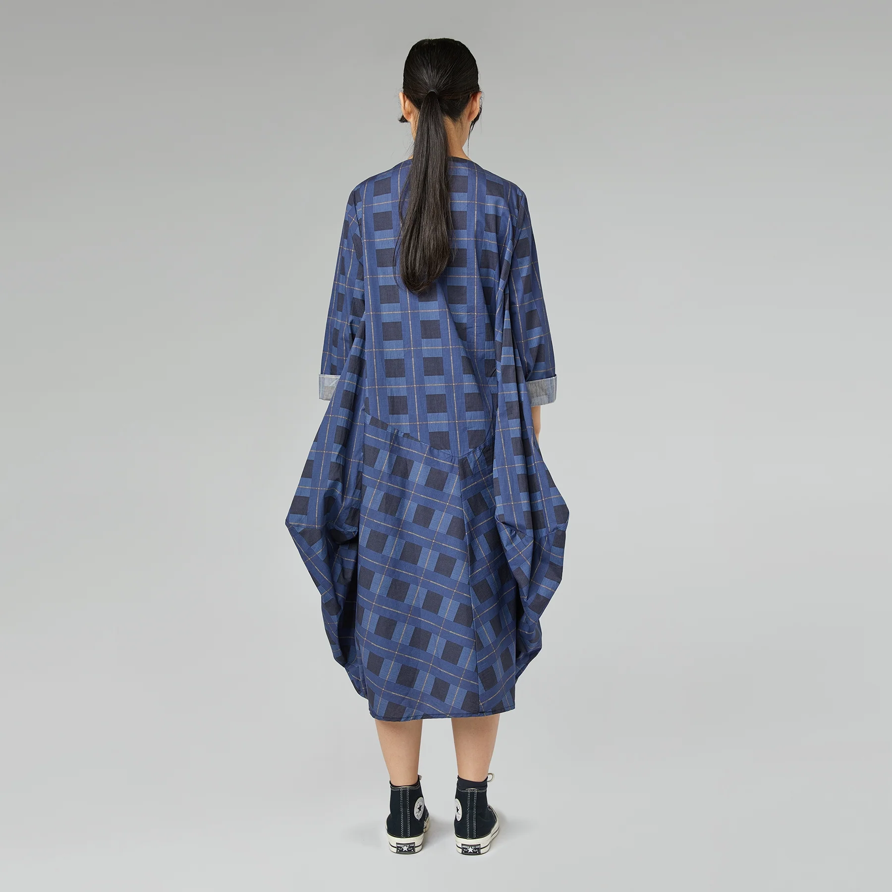 CHECKED DRESS BLUE - Image 5