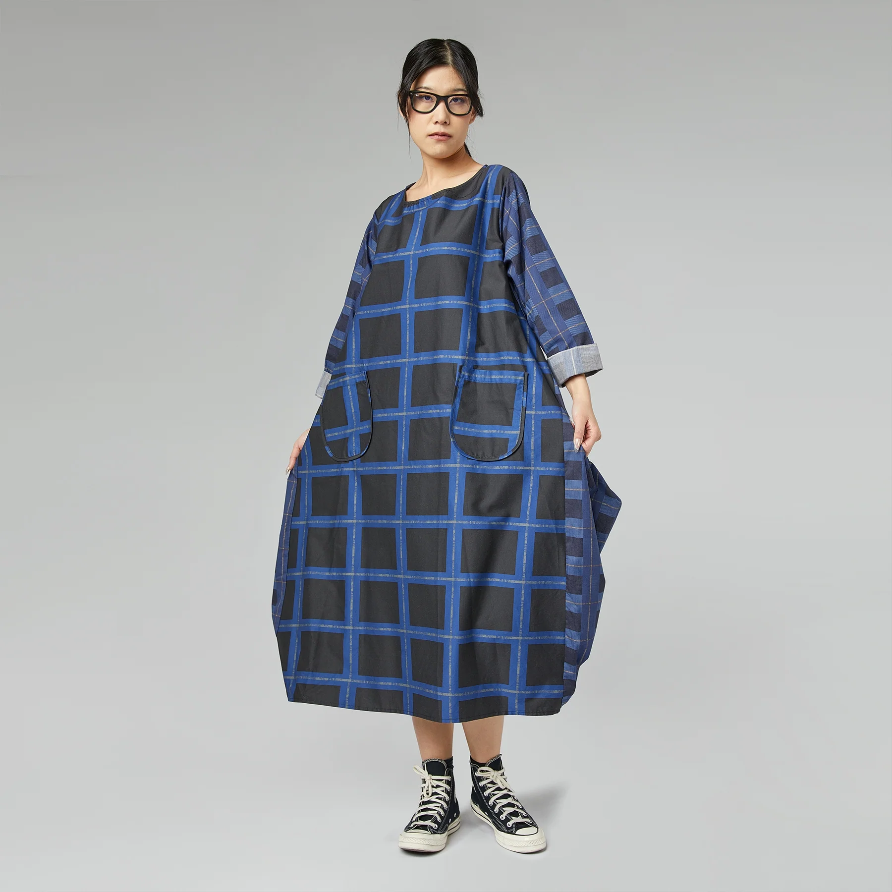 CHECKED DRESS BLUE - Image 6