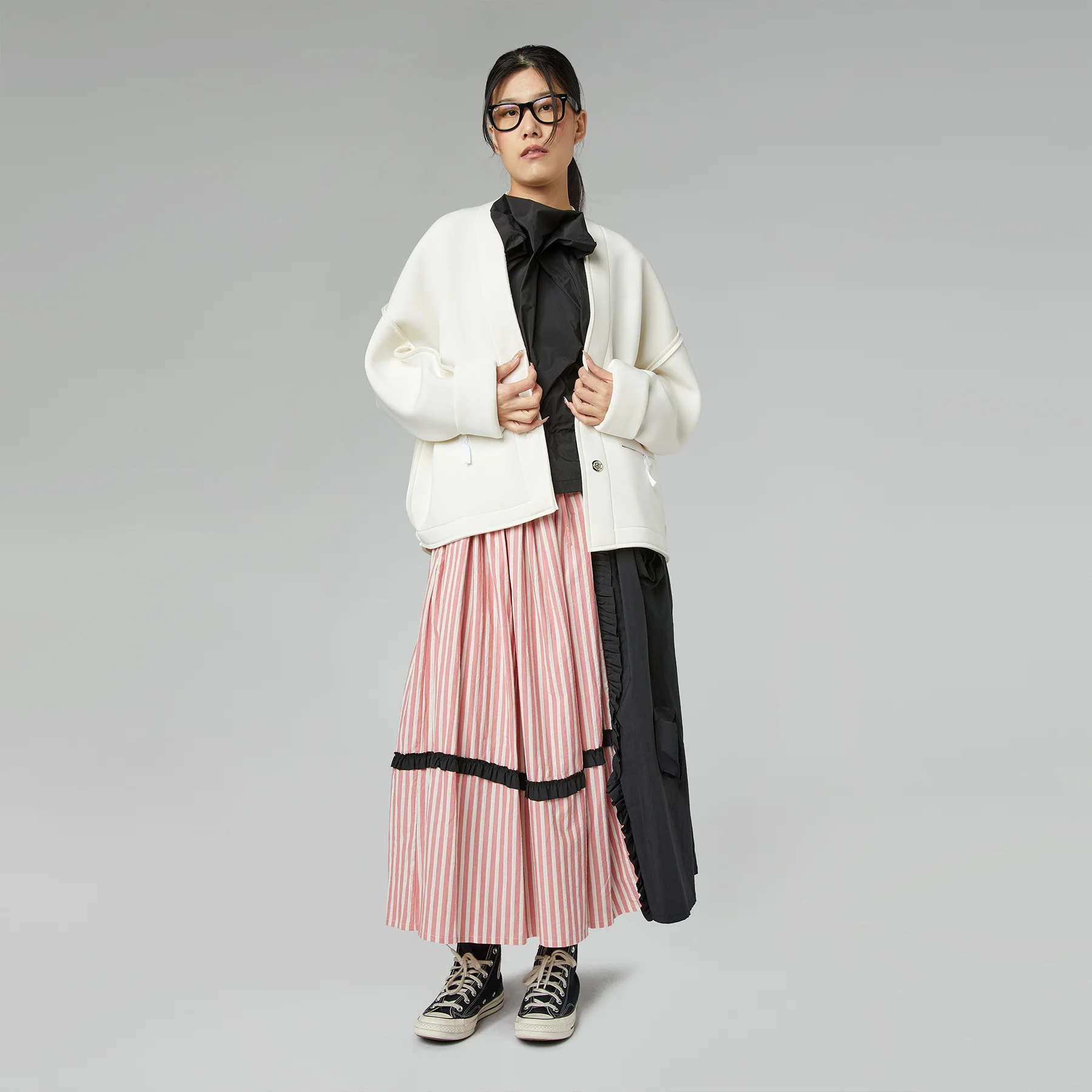 SKIRT IN 2 FABRICS - Image 4