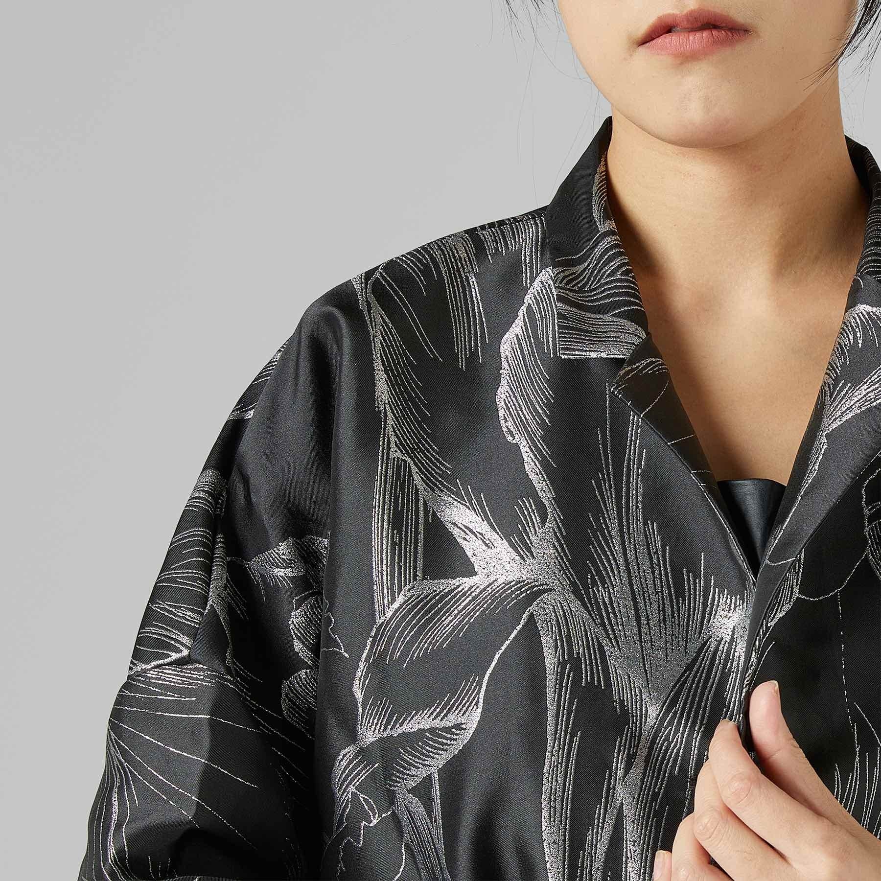 KIMONO JACKET WITH SILVER FLOWERS - Image 6