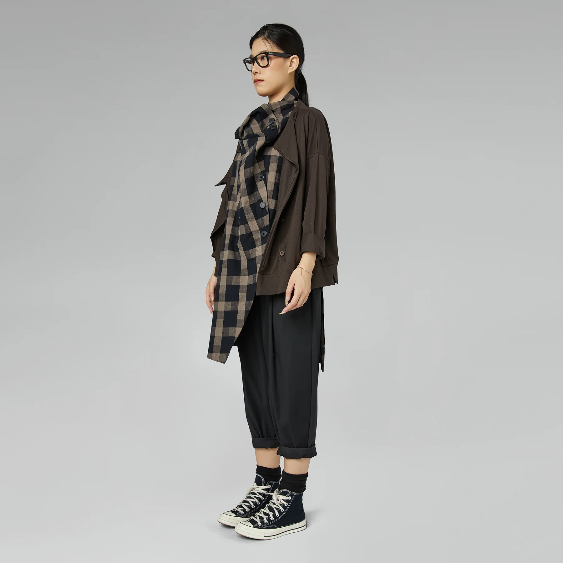 LOOSE TROUSERS WITH FRONT POCKETS GREY - Image 3