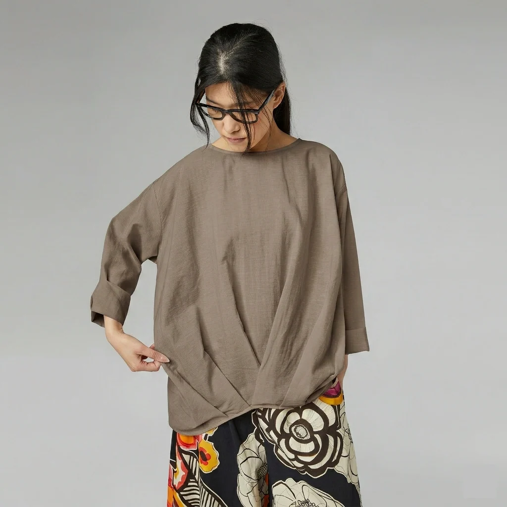 SEMI-SHEER PLEATED BLOUSE - Image 5