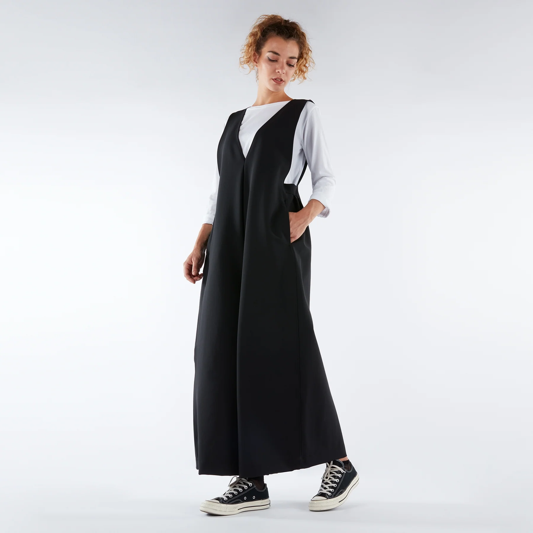 PALAZZO JUMPSUIT WITH V-NECK - Image 3