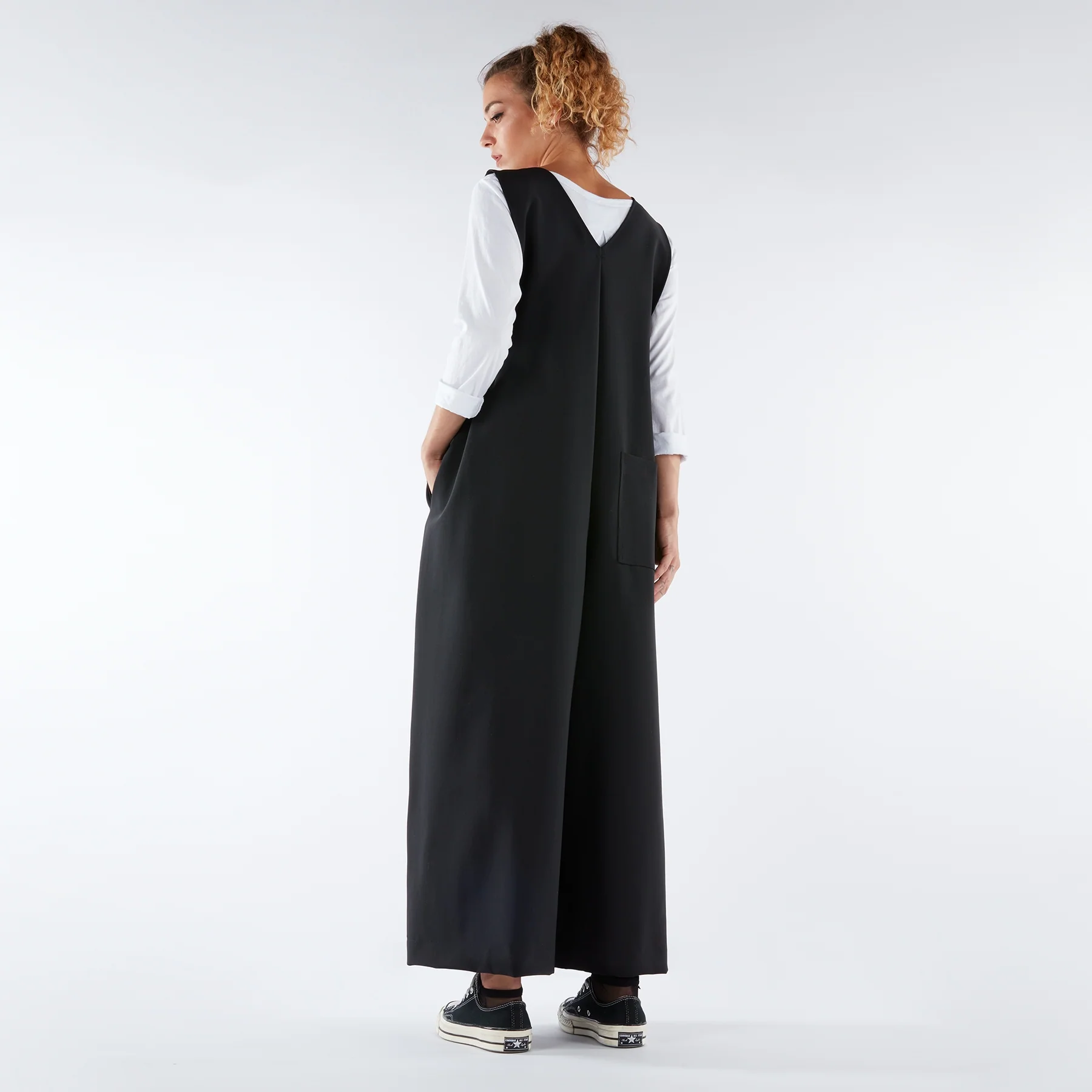 PALAZZO JUMPSUIT WITH V-NECK - Image 4