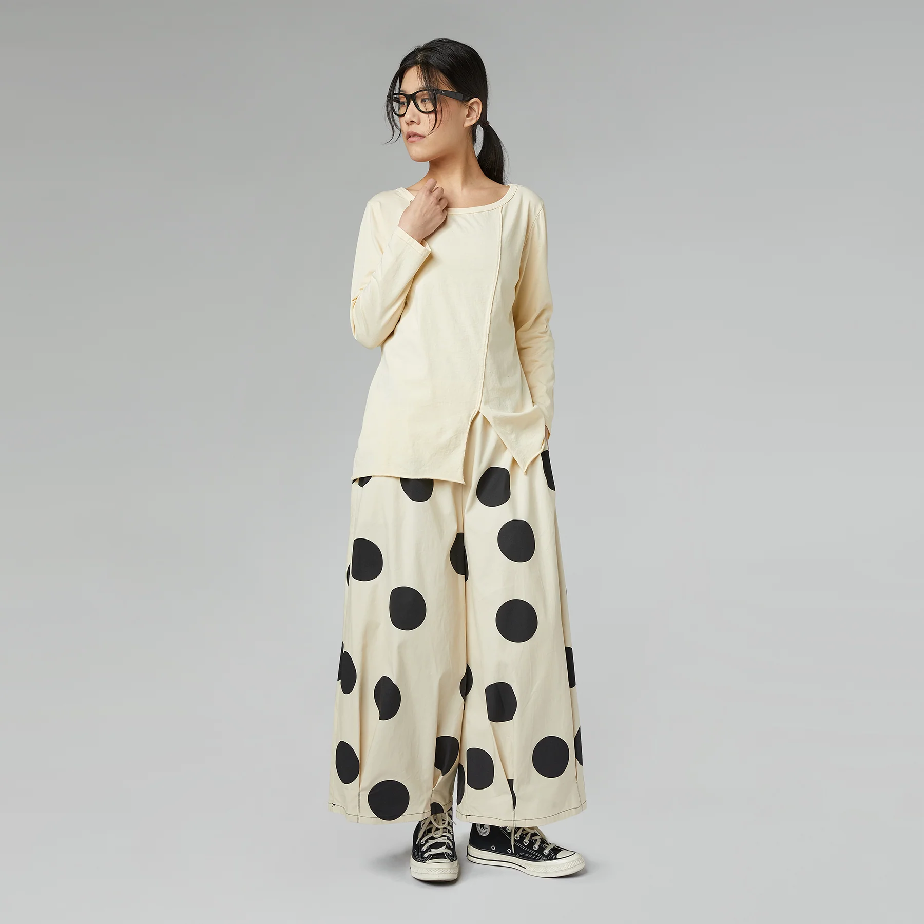 POLKA DOT CREAM TROUSERS - Image 5