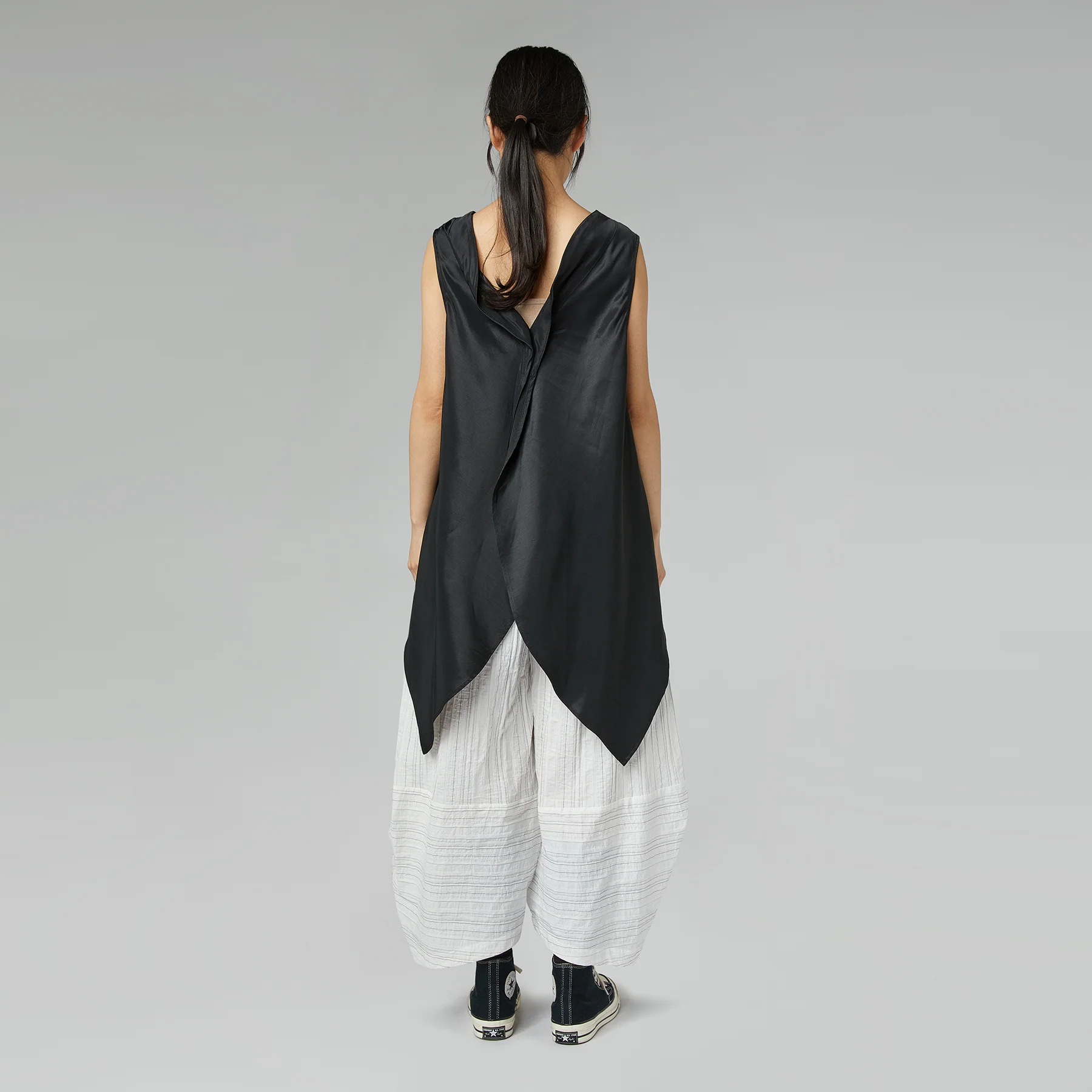 VISCOSE-LINEN SATIN SHELL TOP - Image 3