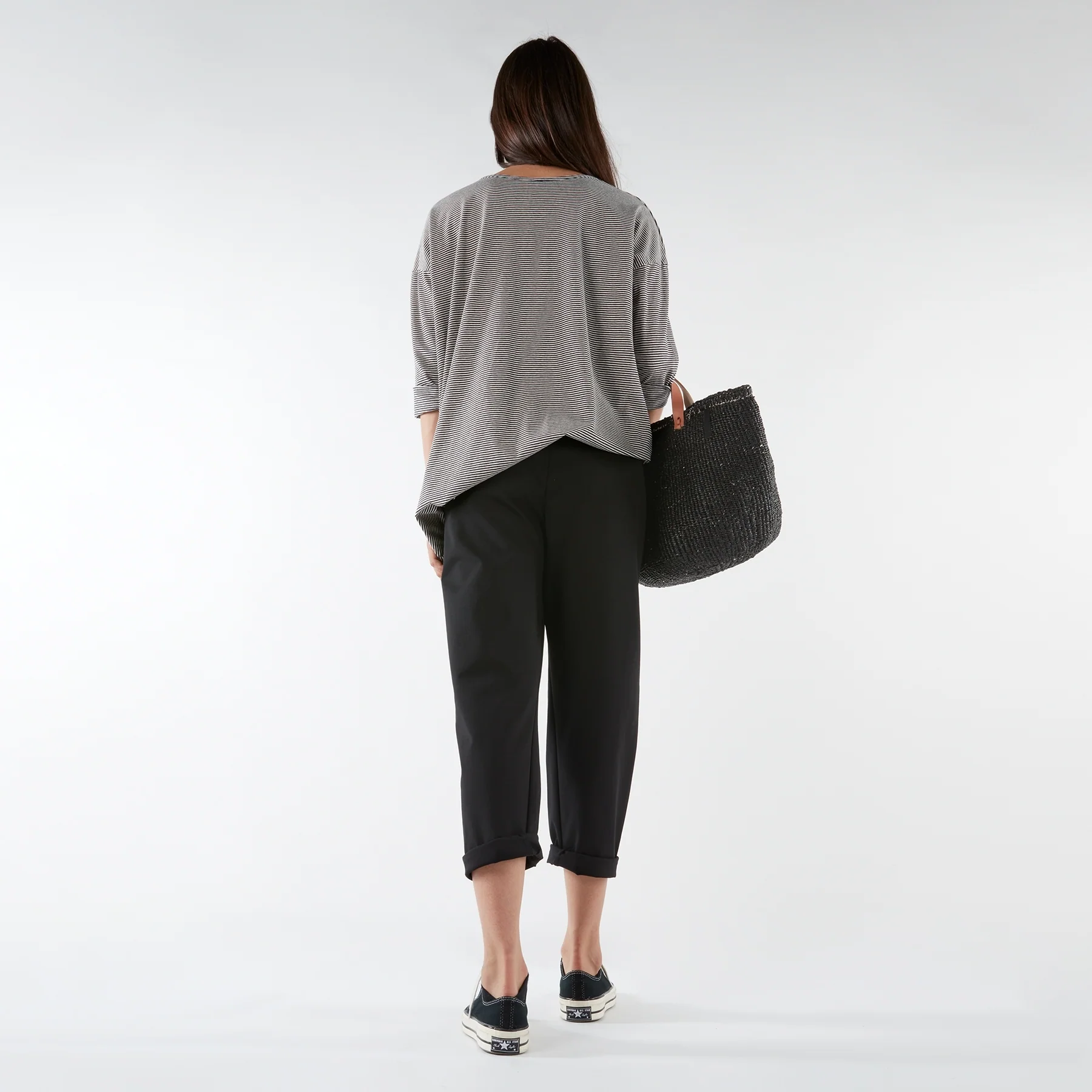 PANTS IN PUNTO MILANO FABRIC WITH BELT LOOP - Image 4