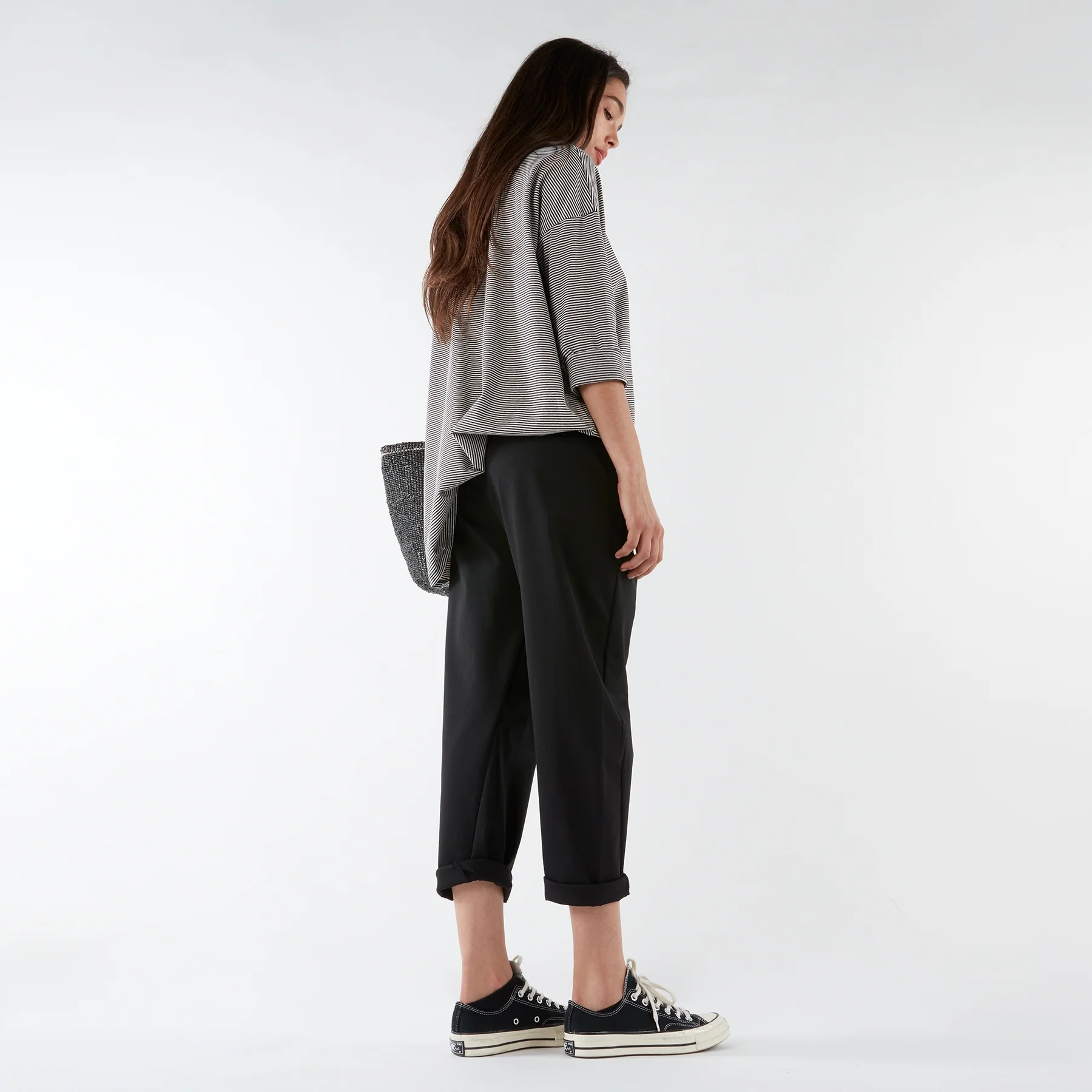 PANTS IN PUNTO MILANO FABRIC WITH BELT LOOP - Image 5