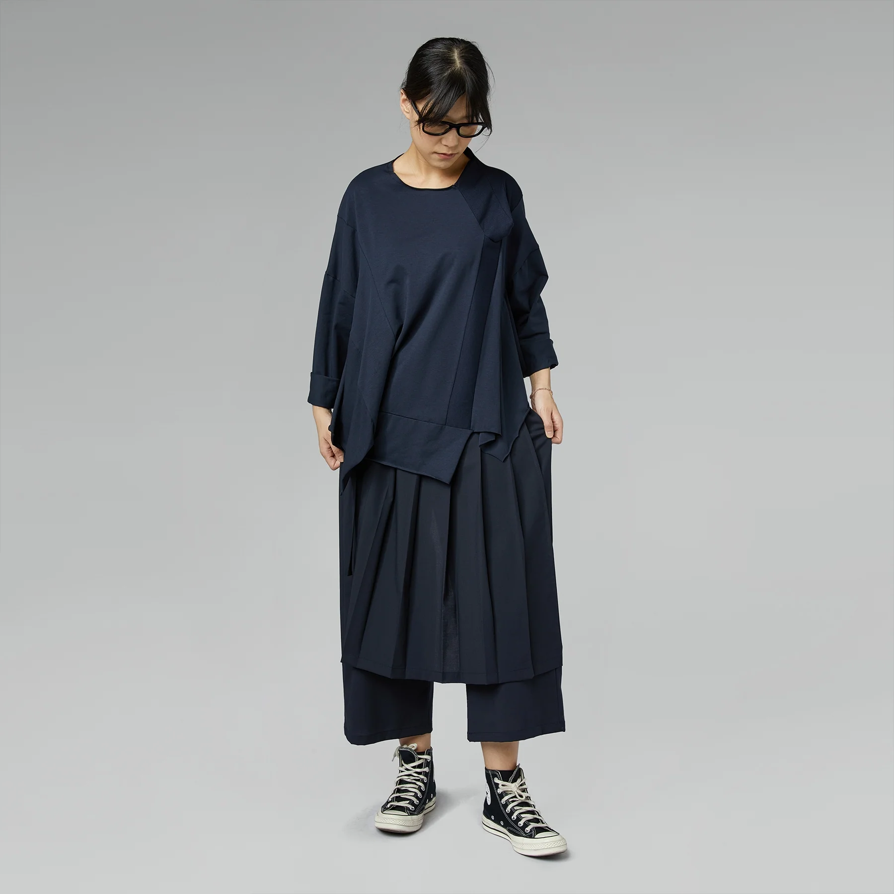 PAREO-EFFECT TROUSERS BLUE - Image 4
