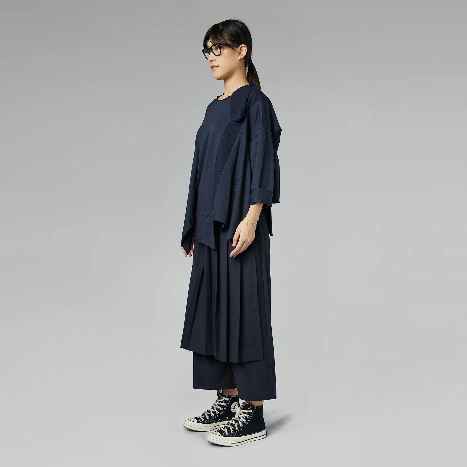 PAREO-EFFECT TROUSERS BLUE - Image 5