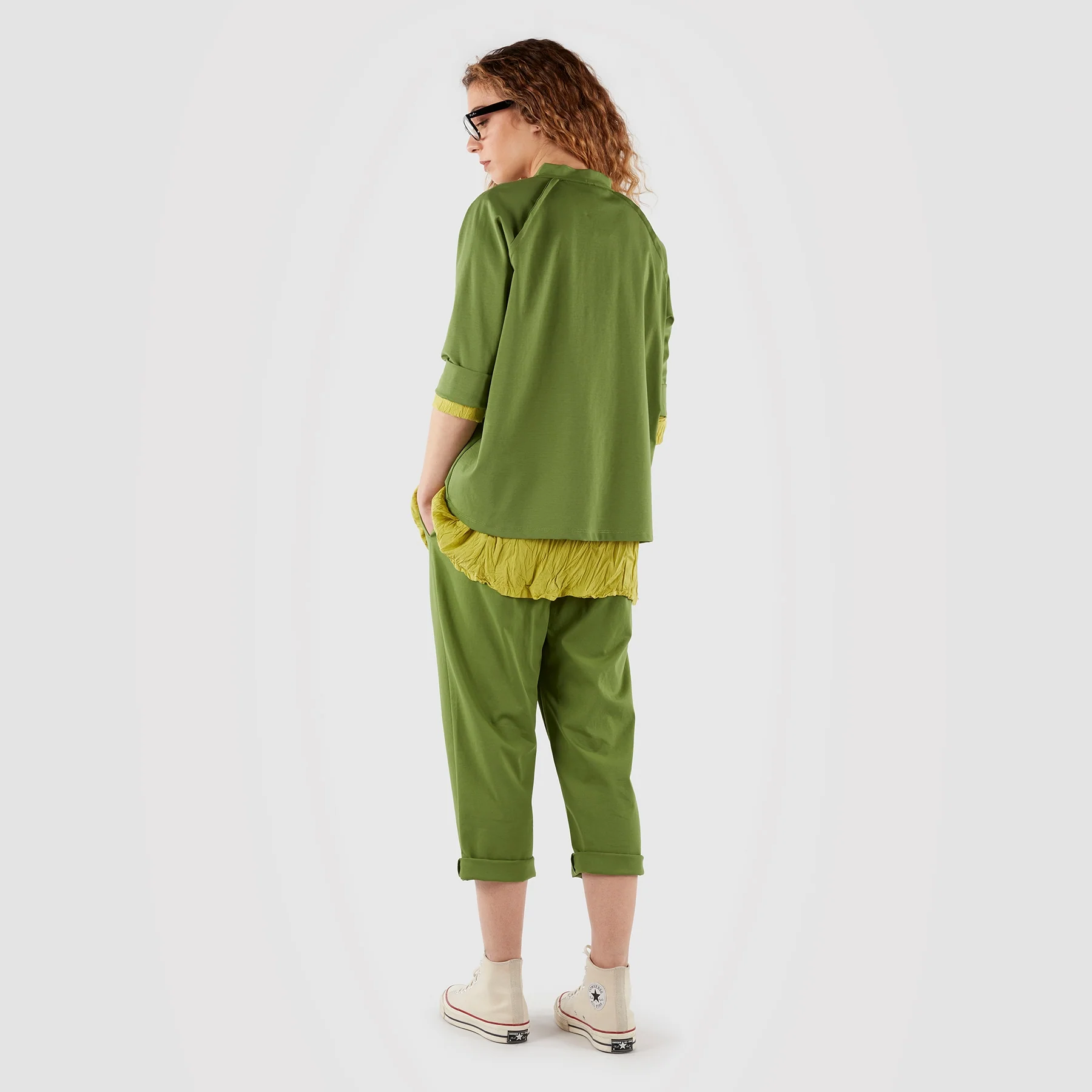 PUNTO MILANO FABRIC T-SHIRT WITH POLO NECK - Image 4