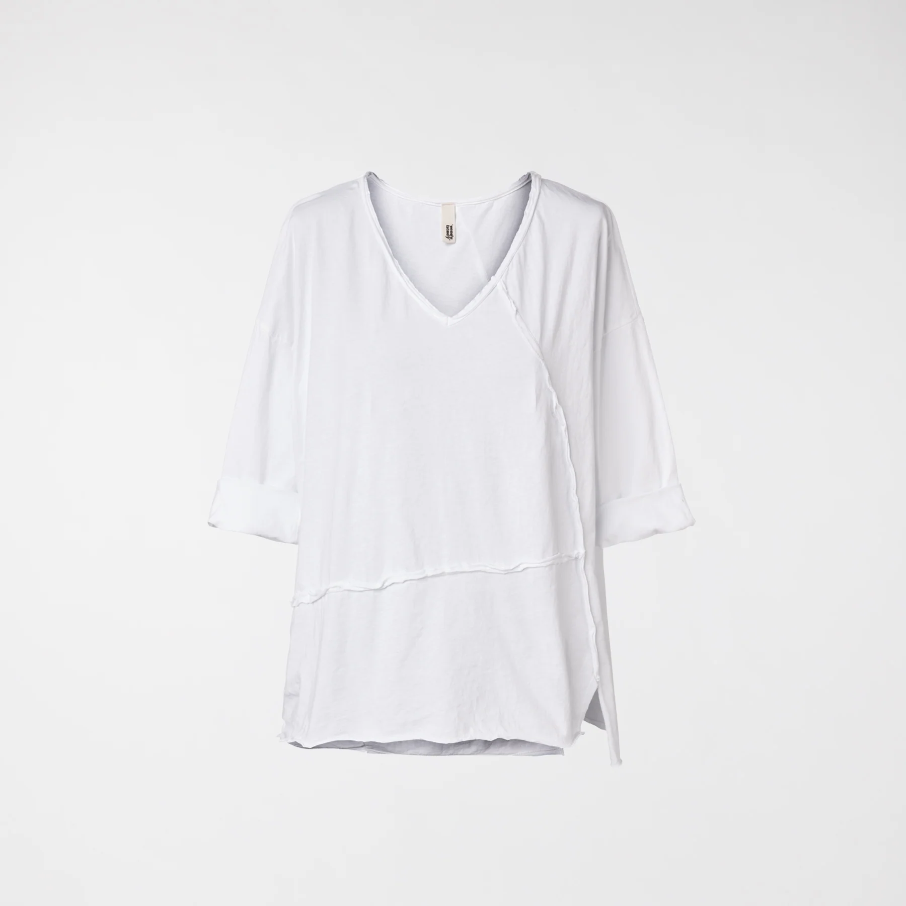 RAW CUT T-SHIRT WITH V NECKLINE - Image 12