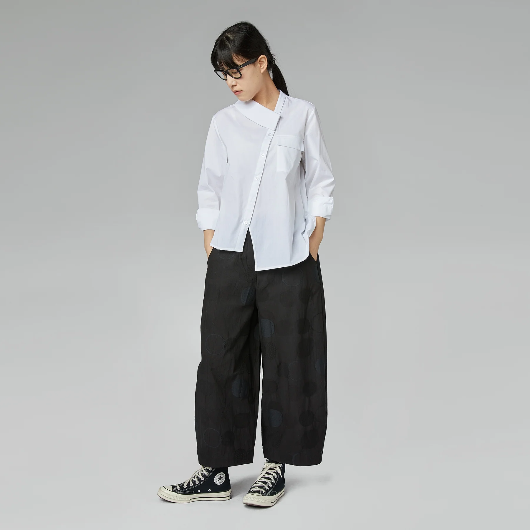 SHIRT WITH HALF COLLAR BLACK - Image 4