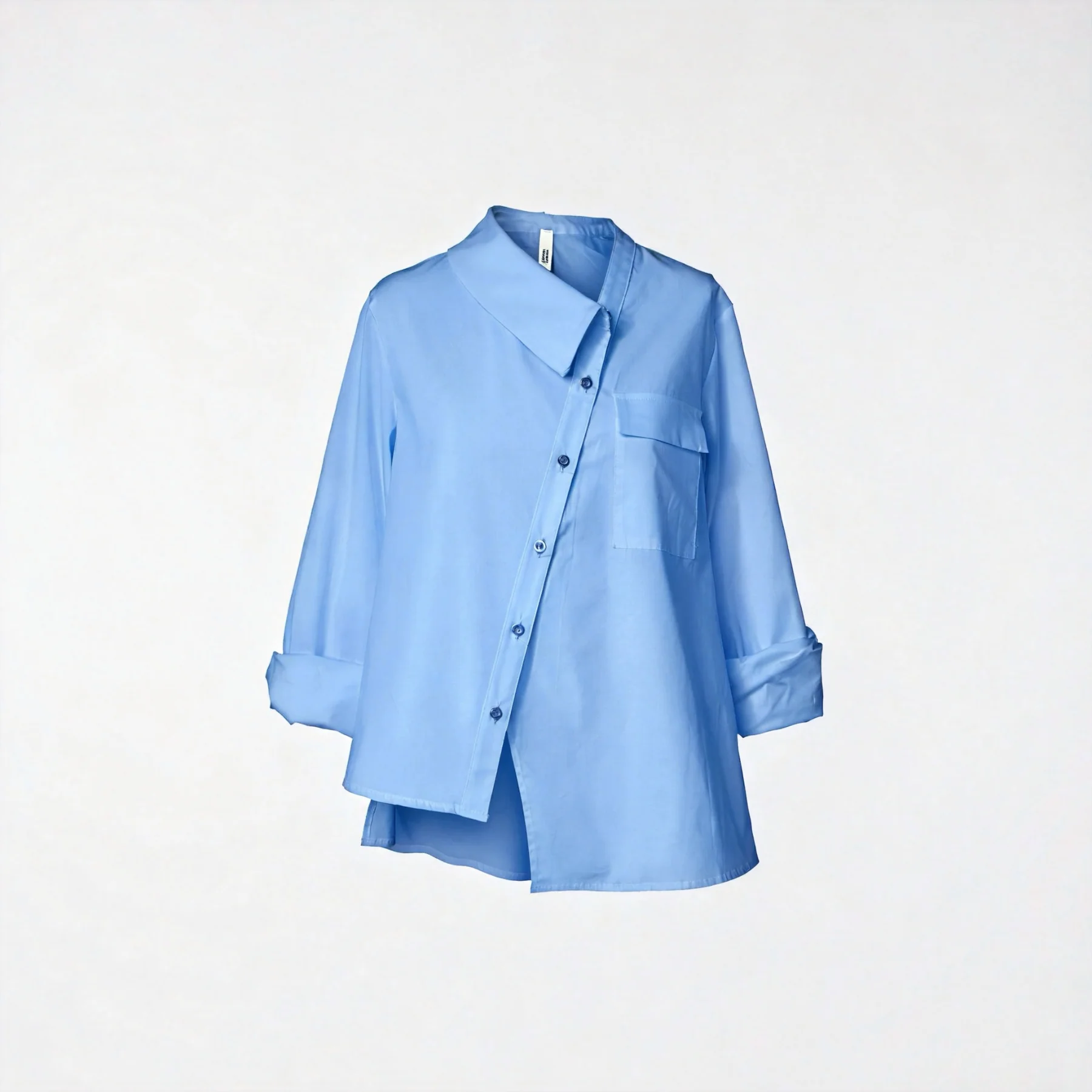 SHIRT WITH HALF COLLAR SKY BLUE