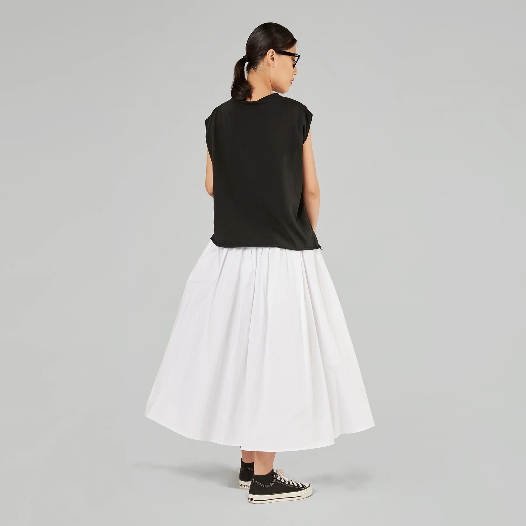 SLEEVELESS T-SHIRT IN JERSEY COTTON FABRIC - Image 4