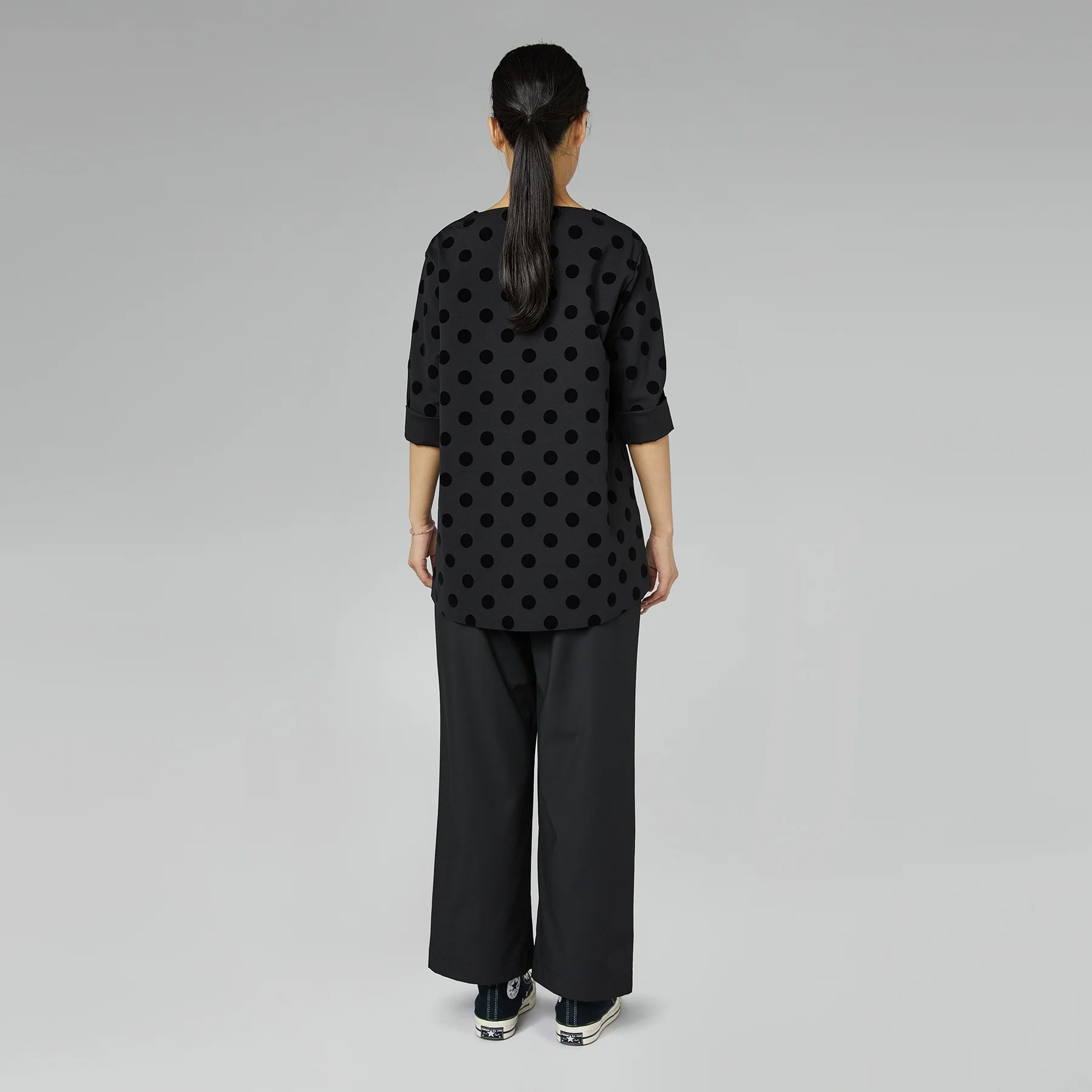 STRAIGHT FIT TROUSERS BLACK - Image 2