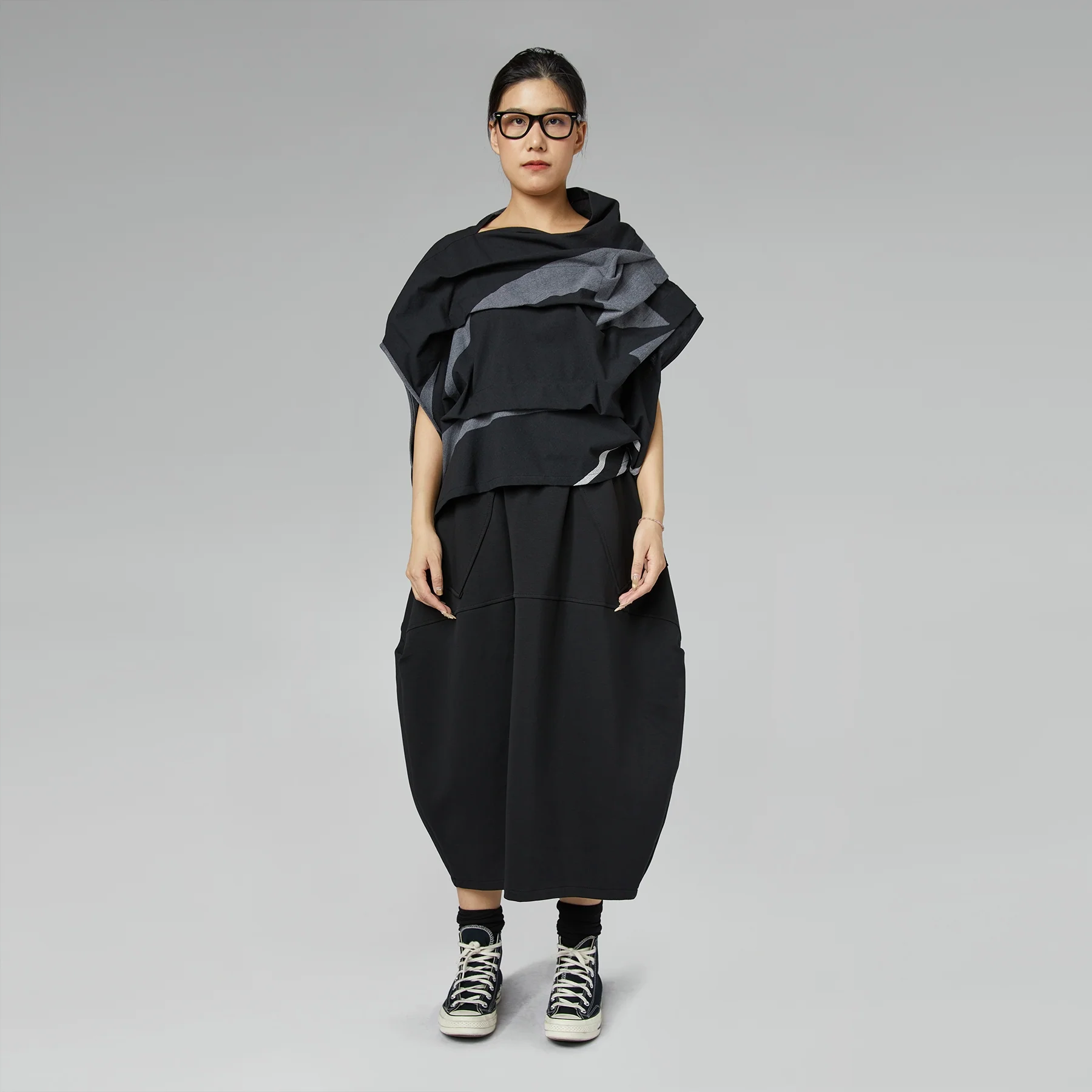 SWEATSHIRT SKIRT BLACK - Image 3