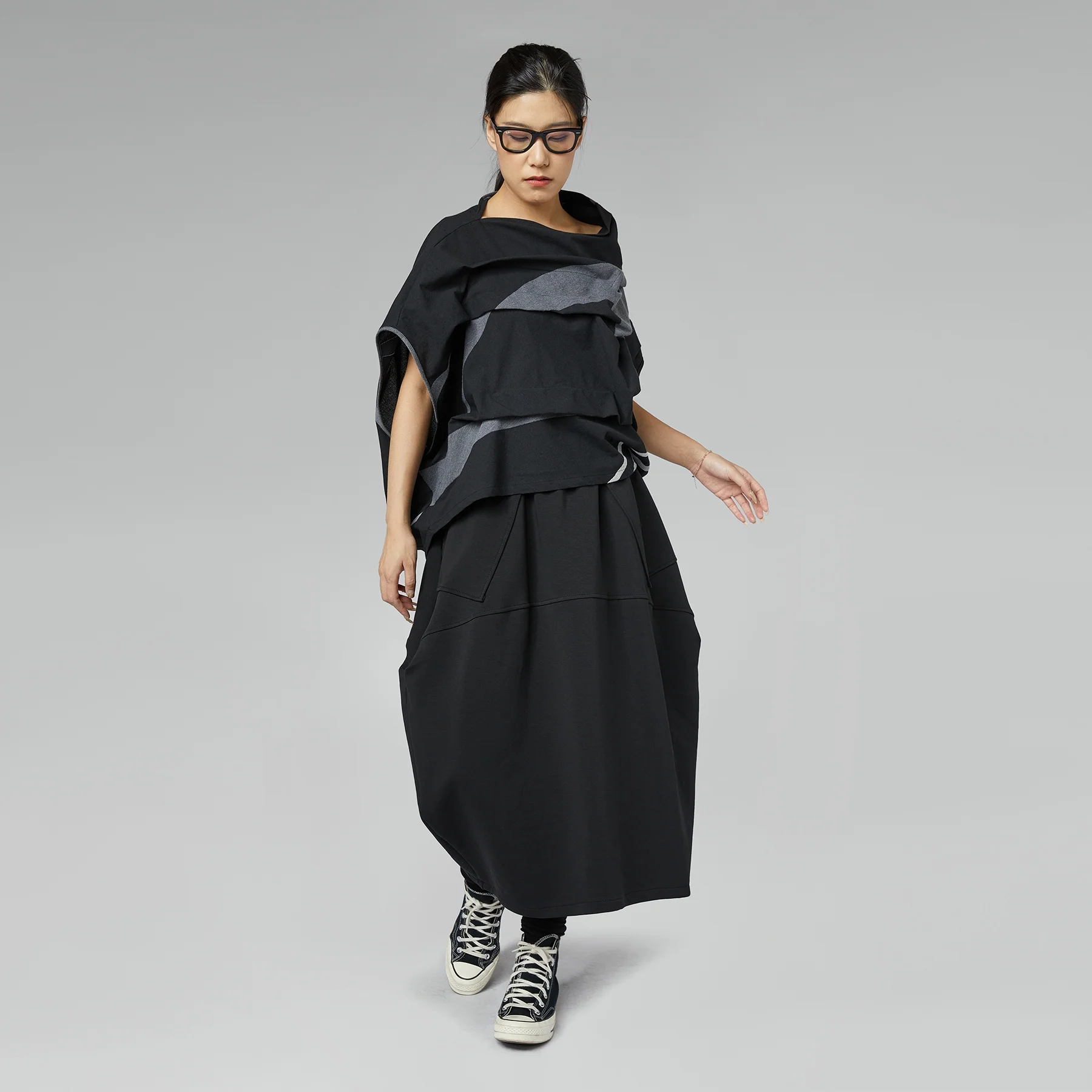 SWEATSHIRT SKIRT BLACK - Image 5