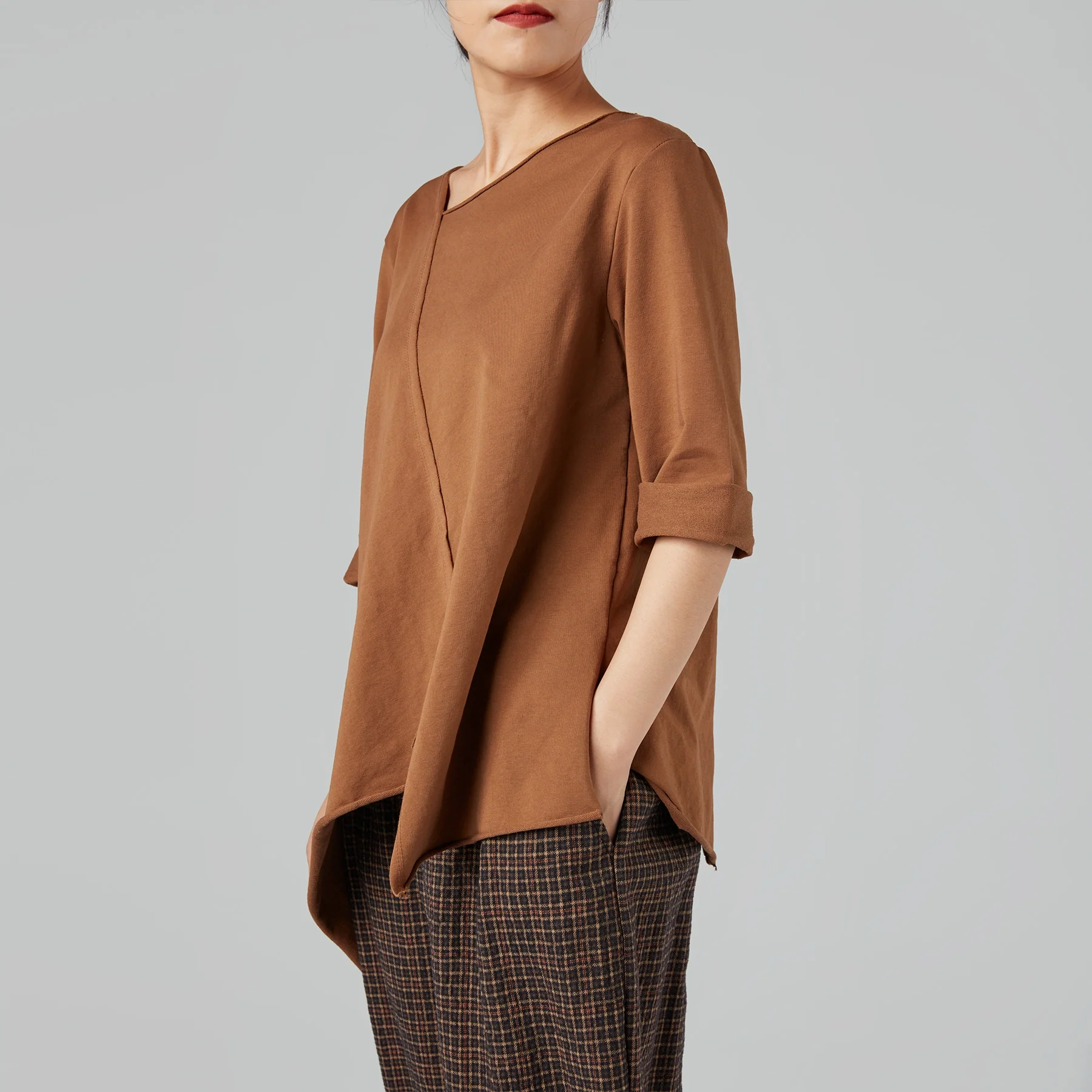 SWEATSHIRT WITH DIAGONAL CUT - Image 6