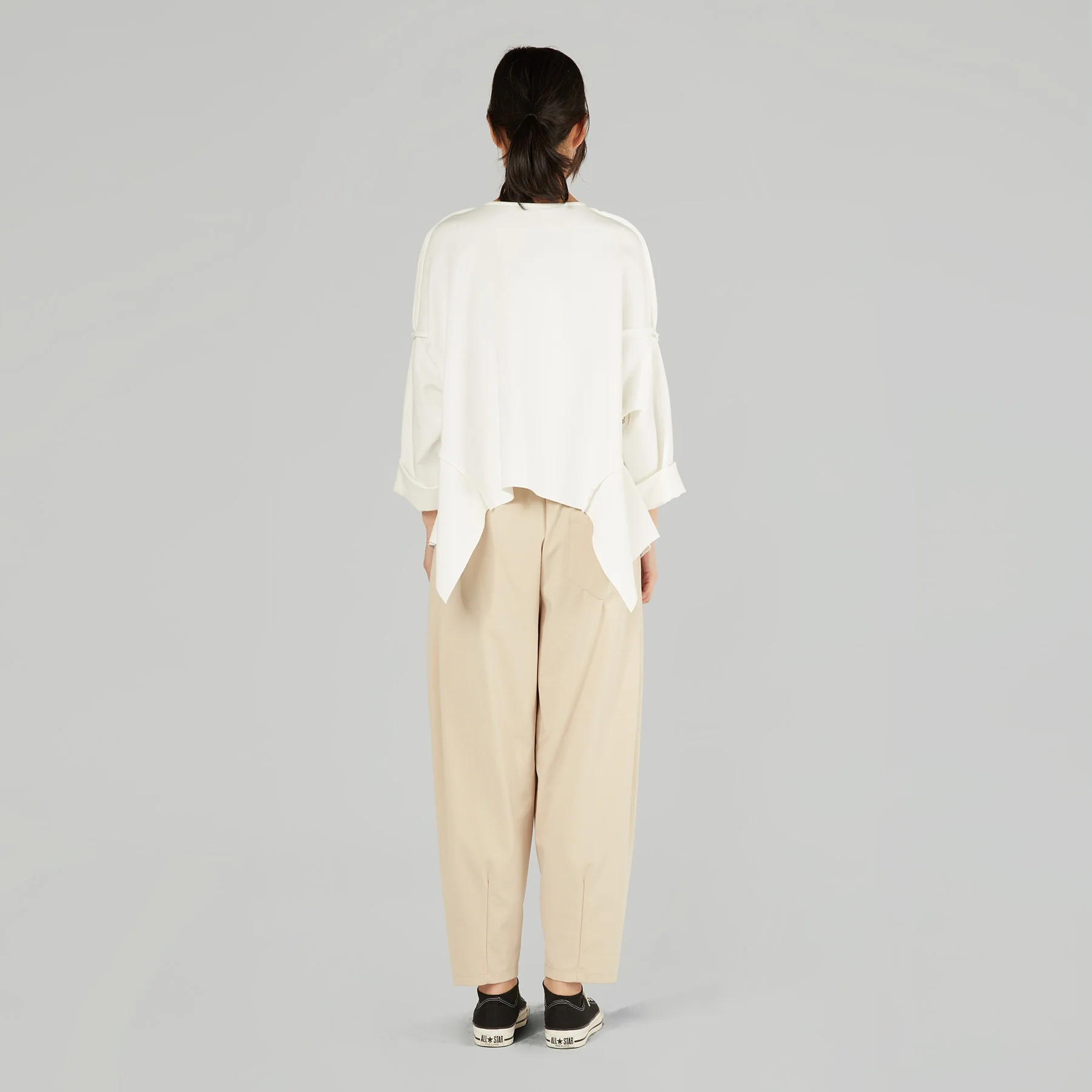 SWEATSHIRT WITH SIDE POINTED INSERTS IN COTTON BLEND - Image 3