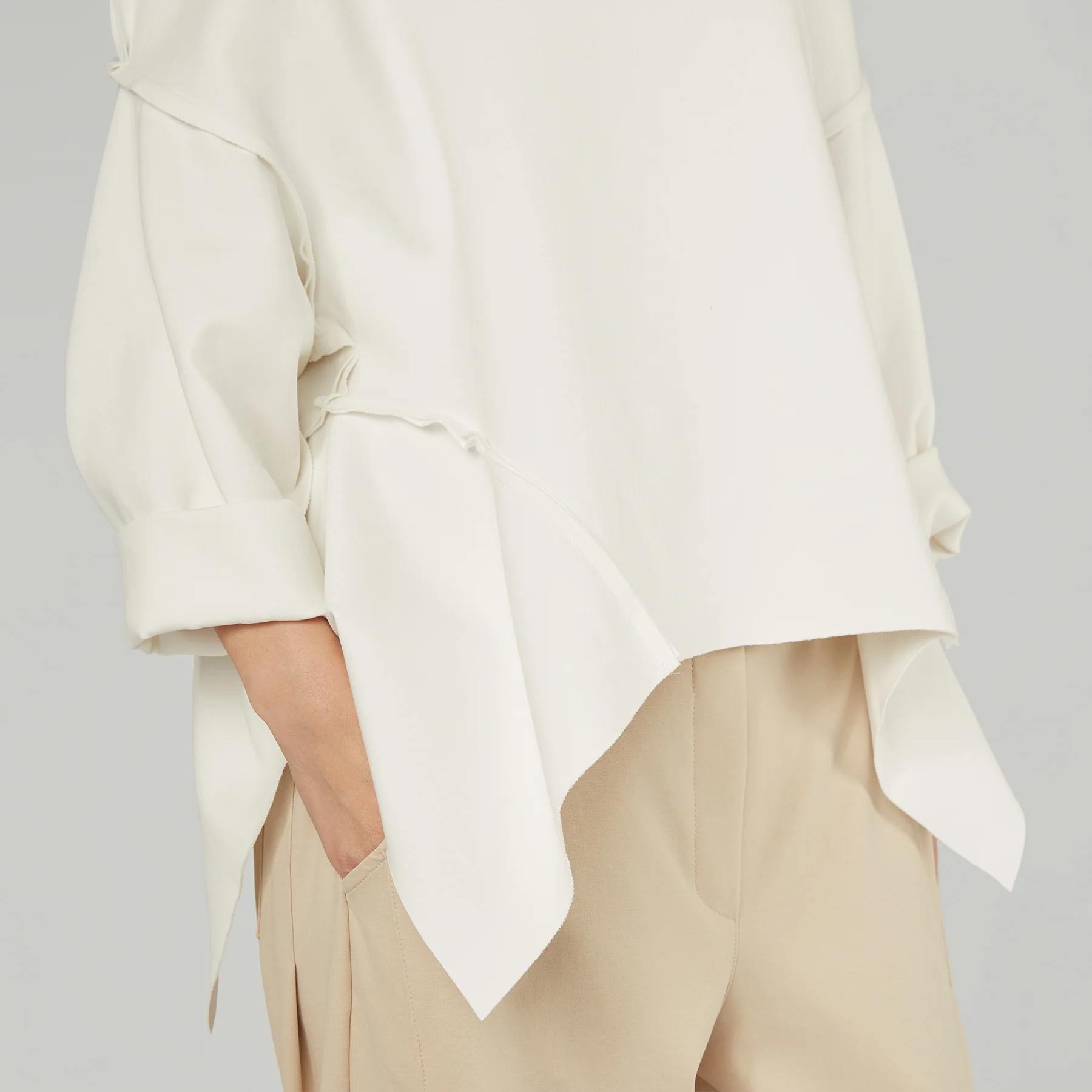 SWEATSHIRT WITH SIDE POINTED INSERTS IN COTTON BLEND - Image 6