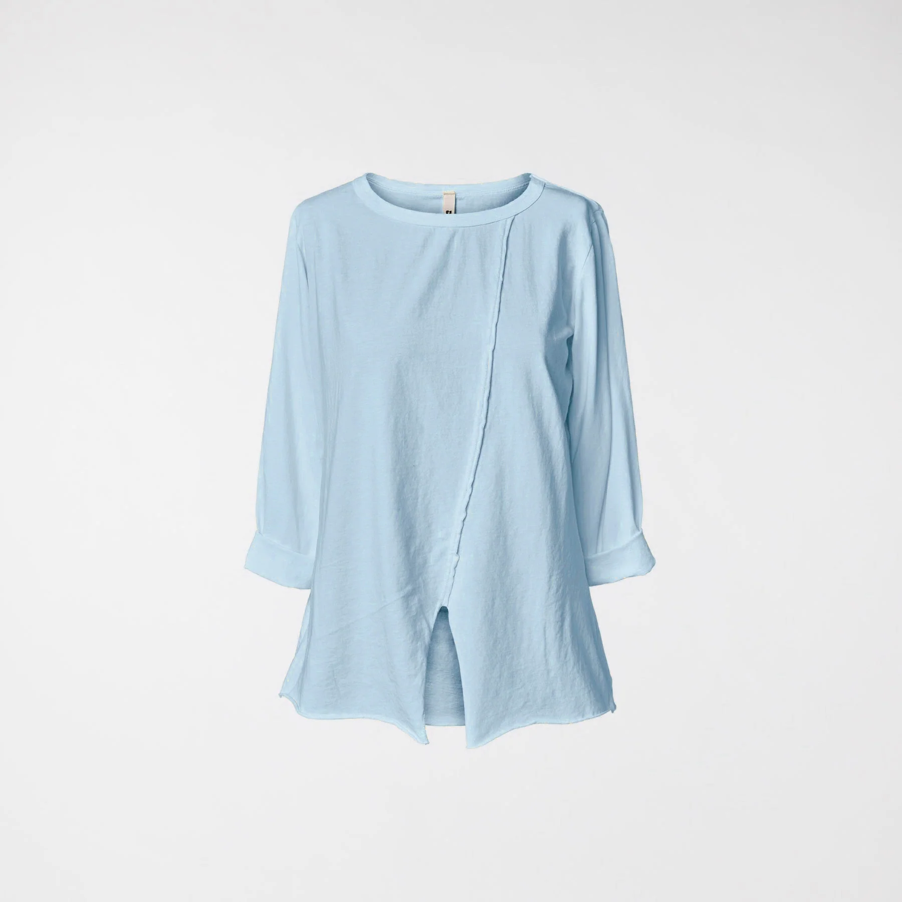 T-SHIRT WITH SLIT SKY BLUE - Image 5