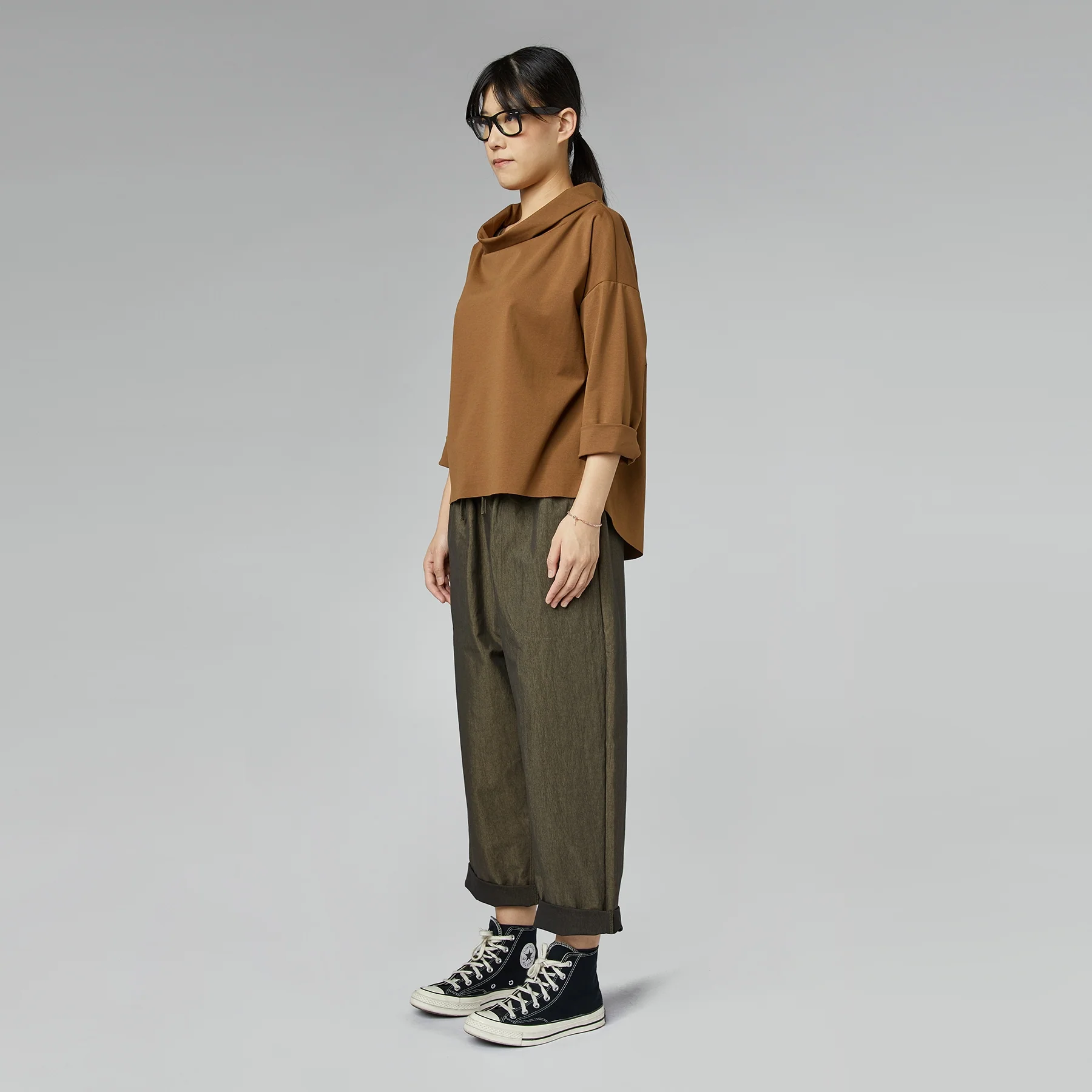 TURN-UP NECK SWEATER IN PUNTO MILANO FABRIC - Image 3