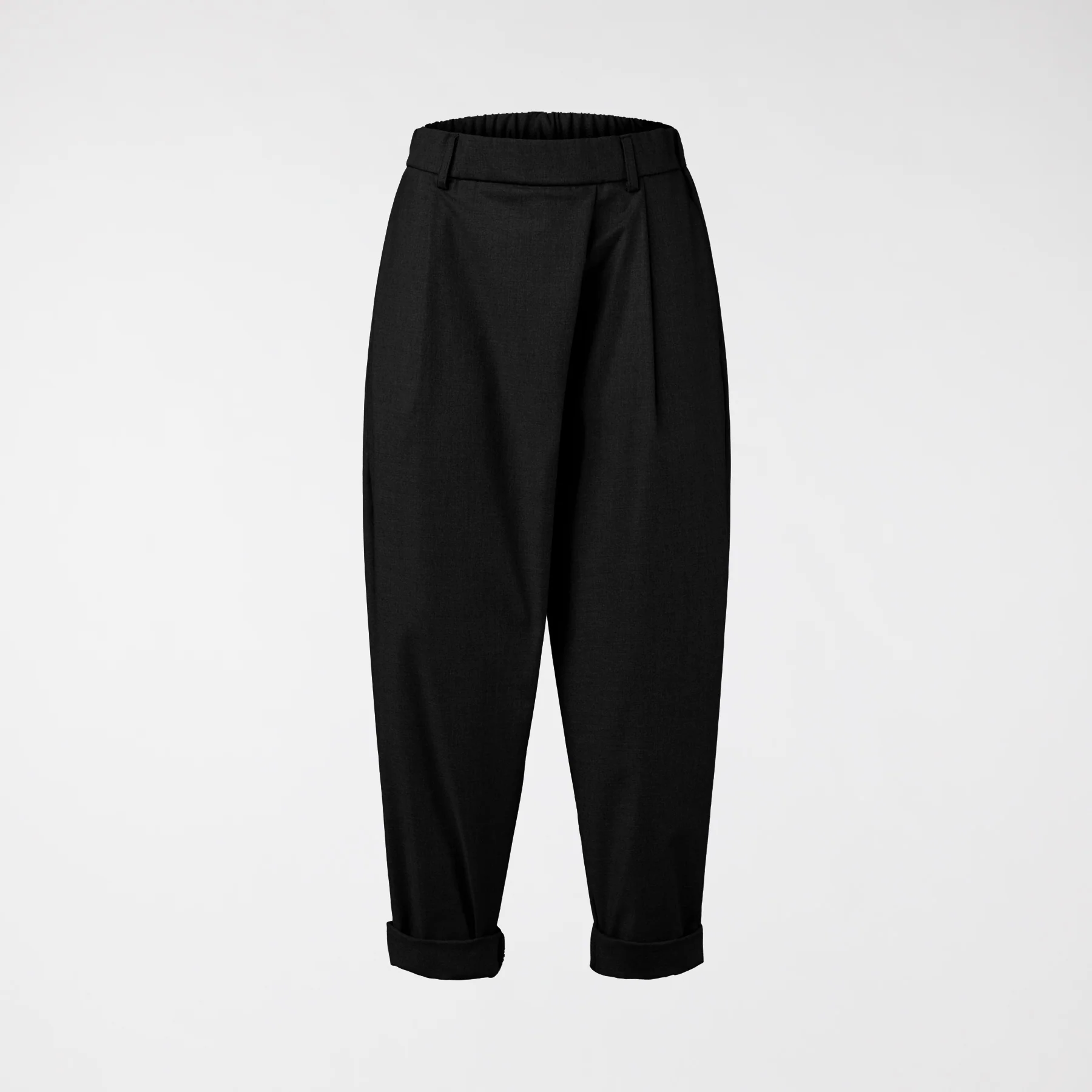 VISCOSE BLEND PANTS WITH PLEATS GREY - Image 5