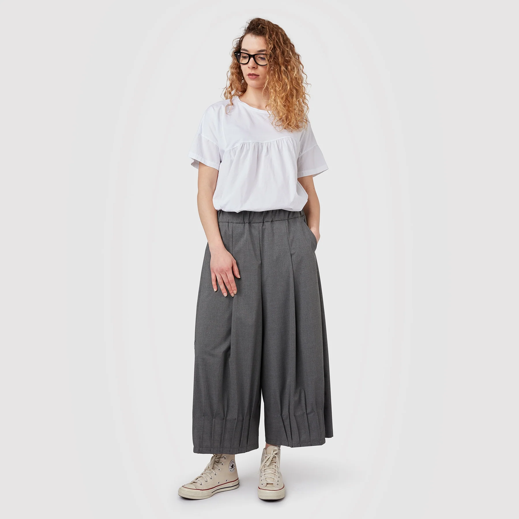WIDE PANTS WITH DETAILS AT THE HEM - Image 12