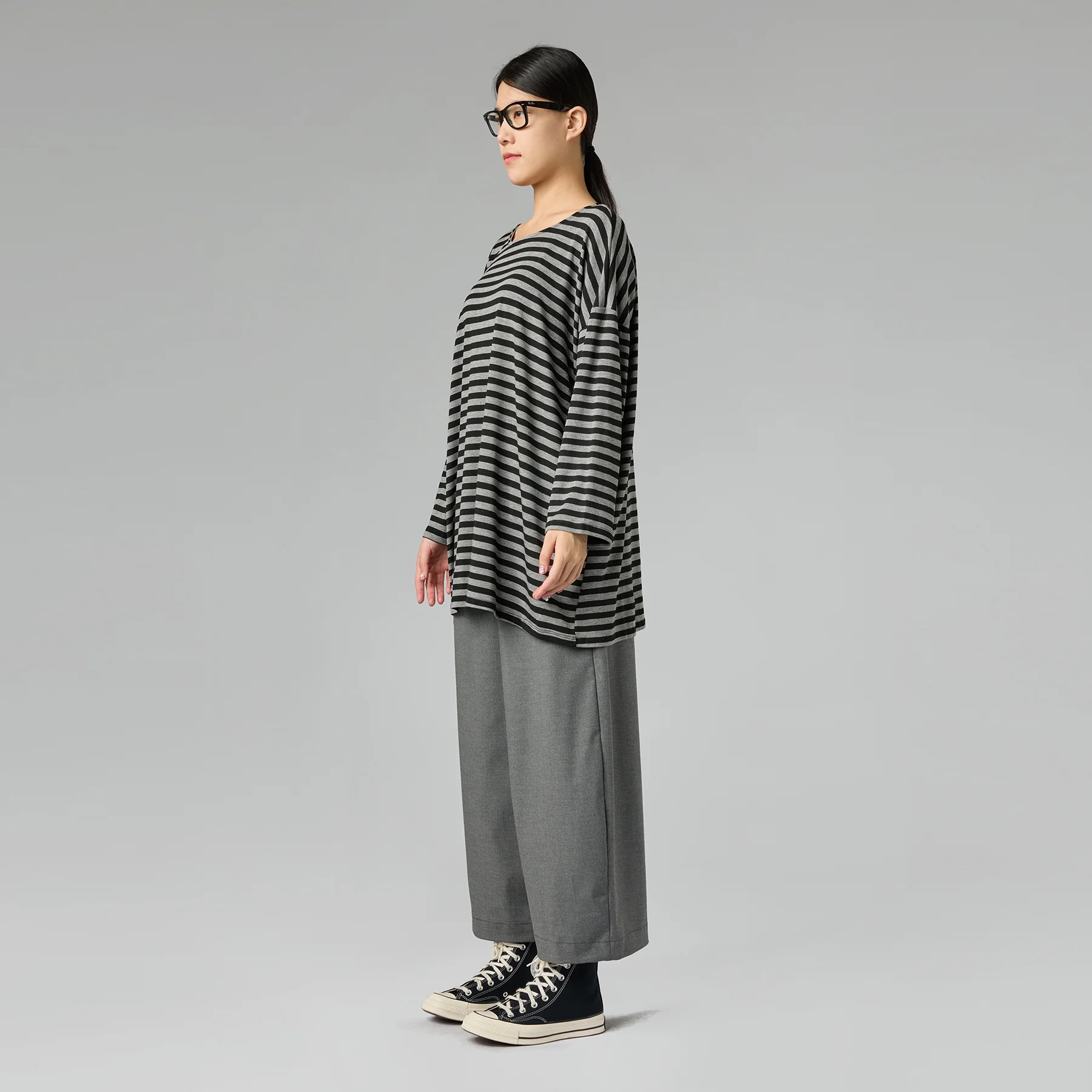 WIDE TROUSERS WITH ELASTIC BAND GREY - Image 3