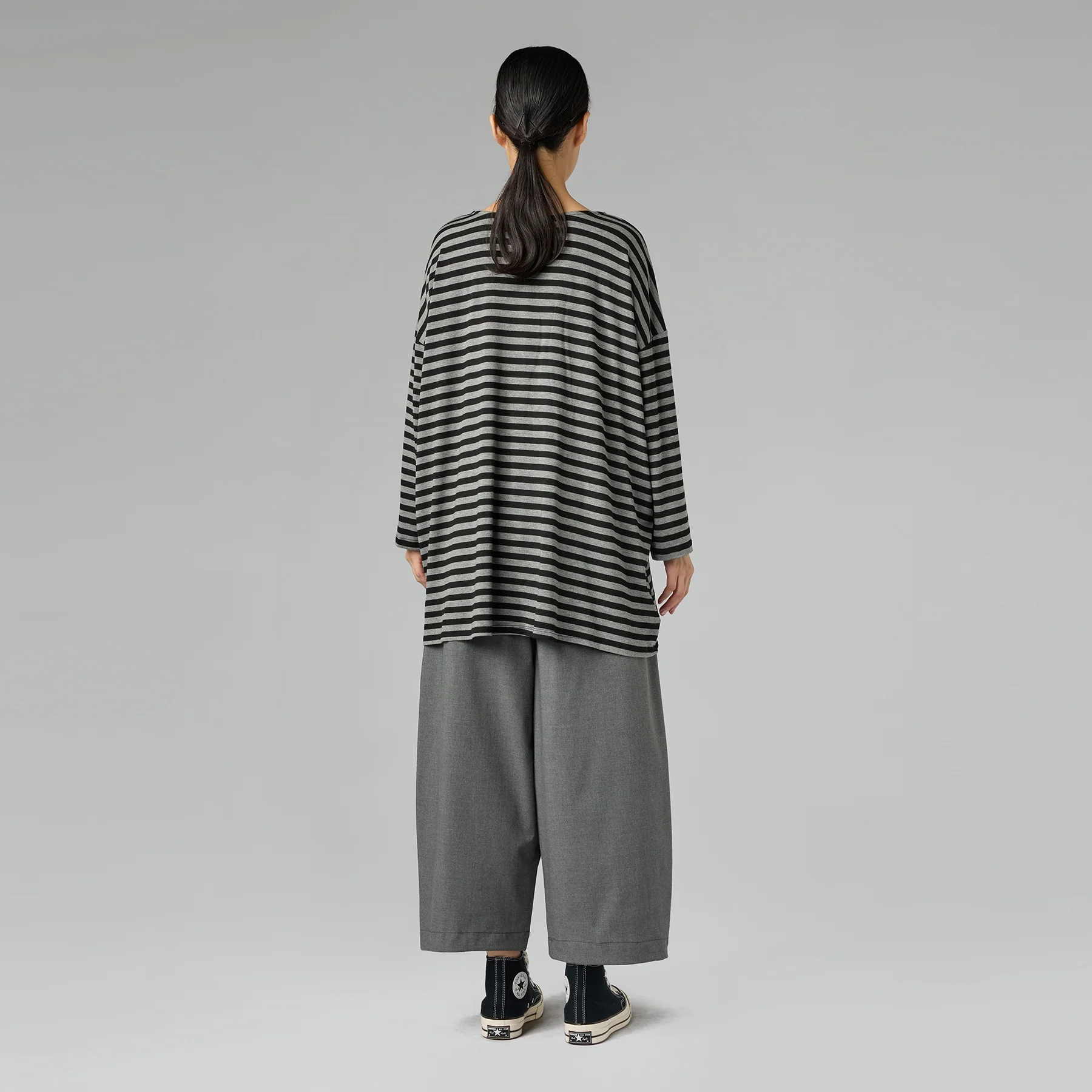 WIDE TROUSERS WITH ELASTIC BAND GREY - Image 4